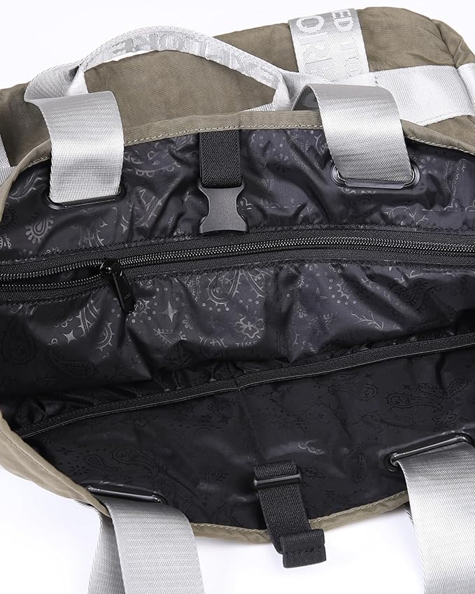 ZIMEGO Unisex Two-Tone Gym Tote Bag - Stylish Everyday Travel Tote with Double Top Handles