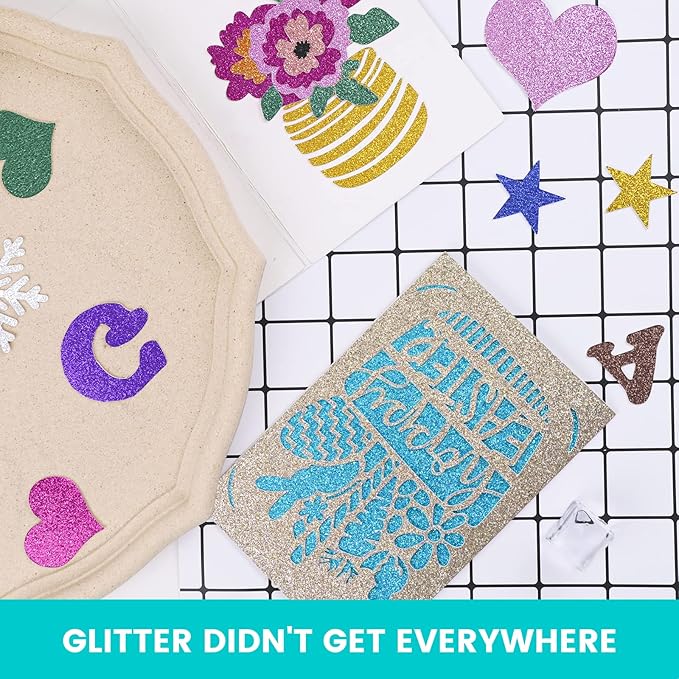 40 Sheets 300GSM HTVRONT Glitter Cardstock Paper - 13 Colors Glitter Card Stock, 110lb Cover A4 Thick Glitter Cards for Craft, Birthday, Scrapbook, Wedding, Sparkly Paper, Card Making