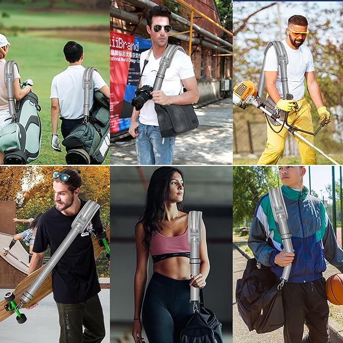 ZINZ 75" Shoulder Strap with Fixed Pad and Dual Balanced Buckles，Gray Silver Jacquard