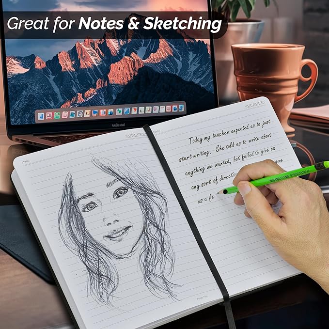 Nextnoid Hardcover Lined Notebook Journal - 120 GSM Thick Paper, Medium A5-160 Pages - Perfect For Writing, Journaling and Note-Taking (Navy Blue,Ruled)