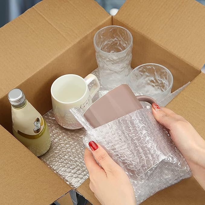 Clear Bubble Out Bags, 15 x 17.5 Inches. 10 Pack Self Seal Bubble Pouches. Polyethylene Clear Bubble Bags for Packing. Waterproof Clear Bubble Out Pouches for Fragile Things