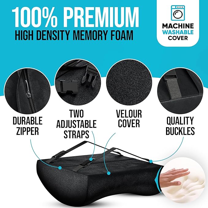 FORTEM Seat Cushion and Lumbar Support for Office Chair, Desk Chair Cushion, Memory Foam Office Chair Cushion, Non Slip Sitting and Back Pillow for Gaming, Car Seat Cushion, Chair Pad, XL