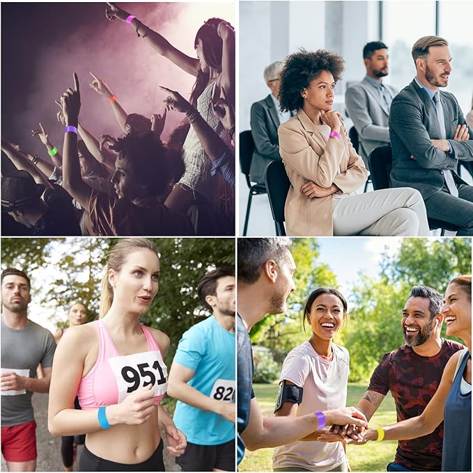 700 Counts Paper Wristbands for Events, Colored Paper Bracelets for Events, Waterproof Neon Wrist Bands Bulk Party Armbands Identification Wristbands for Concert Club Bar Entrance Admission Party