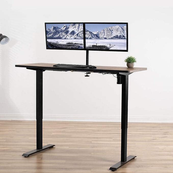 VIVO Rustic Vintage Brown 60 x 24 inch Universal Solid One-Piece Table Top for Standard and Sit to Stand Height Adjustable Home and Office Desk Frames, DESK-TOP60N