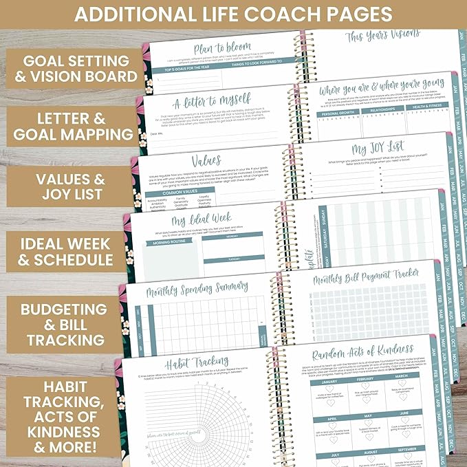bloom daily planners 2025 (8.5" x 11") Calendar Year Day Planner (January 2025 - December 2025) - Weekly/Monthly Dated Agenda Organizer with Stickers & Tabs - Blooming Wildly