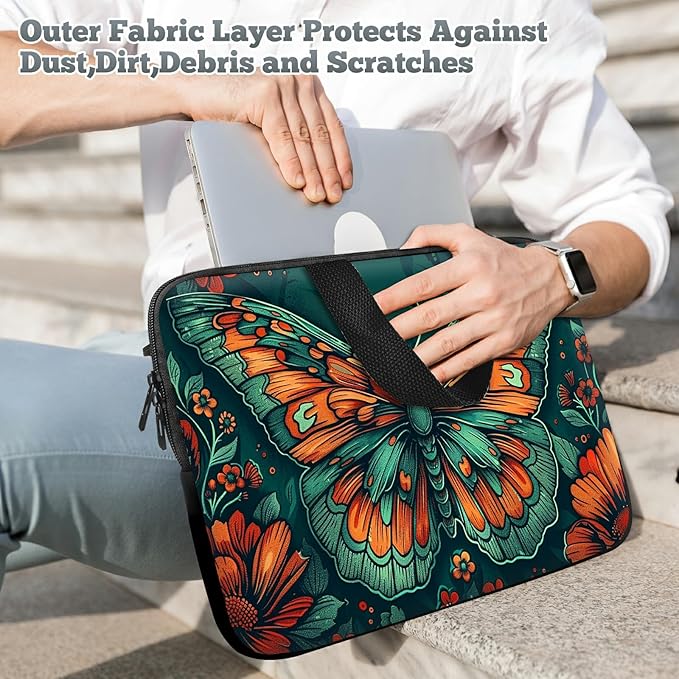 Universal Tablet Laptop Sleeve Case 10 inch, Art Moth Slim Carrying Case Durable Handbag Travel Laptop Bag for 7 to 10-inch Laptops/Notebook/Kids Tablet/ipad/eBook Readers