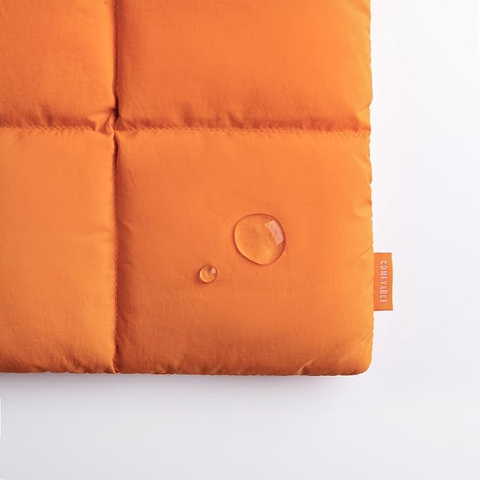 Comfyable Puffy Laptop Sleeve 13 Inch 14 Inch, Quilted Puffer Laptop Carrying Case for Women, Pillow Case Compatible for MacBook Air M3 2024 M2 M1, MacBook Pro M4 Pro/Max, 13 in 14 in Cover, Orange