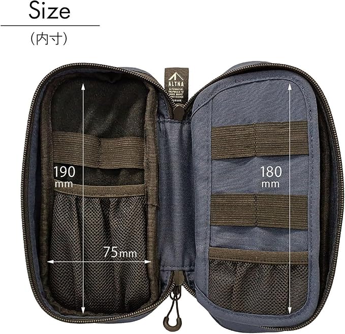 LIHIT LAB Gadget Pouch, 3.8 x 2.8 x 8.5, Black (A7764-24)