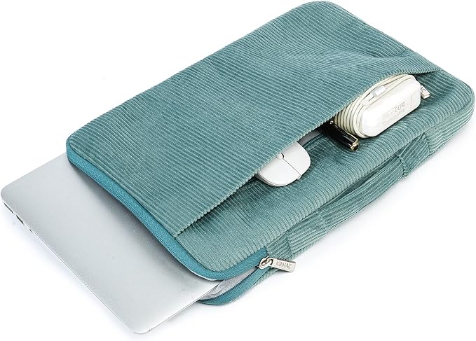 Kinmac Corduroy 360° Protective Water Resistant Laptop Case Bag Sleeve for MacBook Pro 16, and 15 inch-15.6 inch Laptop (Green)