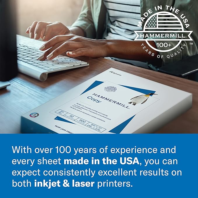 Hammermill Cardstock, Premium Color Copy, 80 lb, 18 x 12-4 Pack (1,000 Sheets) - 100 Bright, Made in the USA Card Stock, 133200C, White