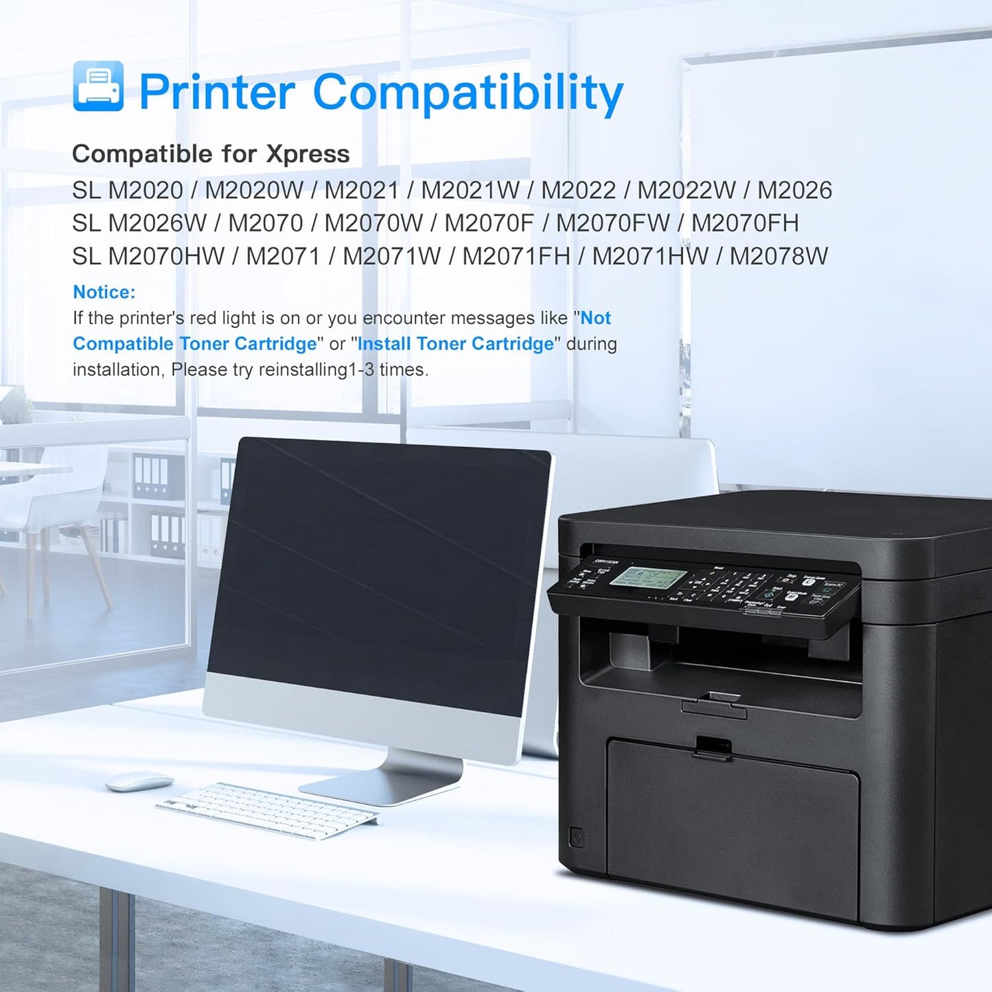 LxTek Compatibile Toner MLT-D111S Sostituzione per Samsung MLT-D111S D111S per Samsung Xpress M2026W M2026 SL-M2070 SL-M2070W SL-M2070F SL-M2070FW M2020W M2020 M2022 M2022W, 2 Nero