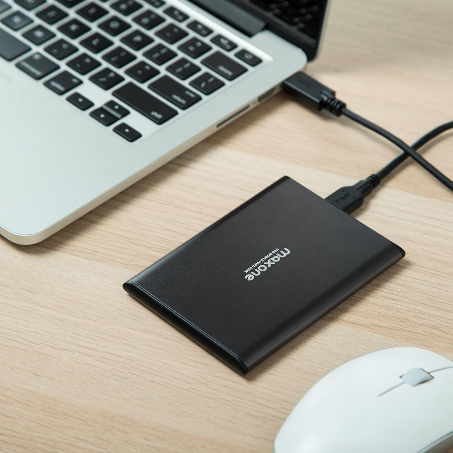 Maxone 750GB Ultra Slim Portable External Hard Drive HDD USB 3.0 Compatible with PC, Laptop, Charcoal Grey
