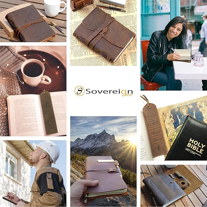 Leather Bookmarks for Men and Women | Quality Mens Bookmark with Wise Owl | 2 Smooth Handmade Leather Book Markers for Men Women Book Lovers Readers (7x2) Leather Gift | Sovereign-Gear