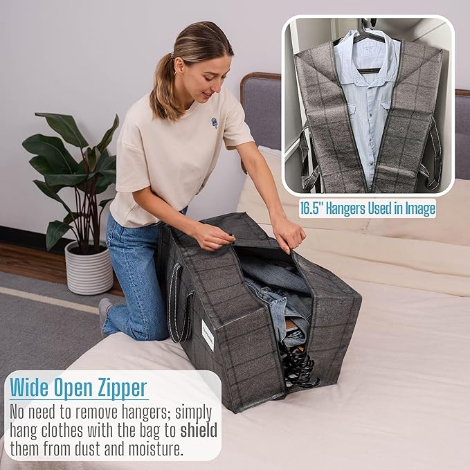 VENO 8 Pack Moving Bags w/Backpack Straps, Moving Boxes & Storage Bins Alternative, Packing Supplies, Camping Accessories Totes for Storage, Dorm Room Essentials Storage Bags (Windowpane, 8 Pack)