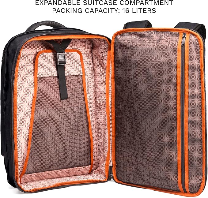 Knack Series 1 Laptop Backpack Fits up to 17 Inch - Knack Bags Carry-On Backpack, TSA Approved, Expandable Travel Backpacks With 4 Day Outfit Capacity (Stealth Black, Large)