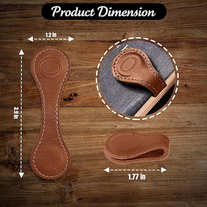Personalized Leather Magnetic Bookmarks (1 Pack) Vintage Custom Engraved Initial ID Identification Book Marker Clip Gift for Book Lover Avid Readers (Letter O, Light Brown)