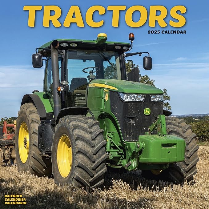 2025 Tractors Wall Calendar, 12X12, Avonside Publishing