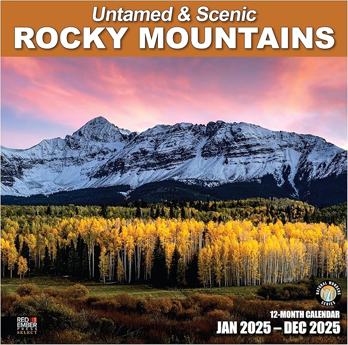 RED EMBER Select - Untamed & Scenic Rocky Mountains 2025 Wall Calendar 12 Month | 12" x 24" Open | Thick & Sturdy Paper | Giftable | Calendar 2025