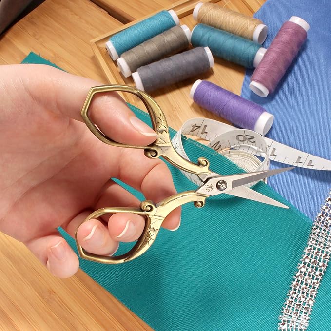 JubileeYarn Chinese Wing & Cloud Embroidery Craft Scissors - Antique Silver - 1 Scissor