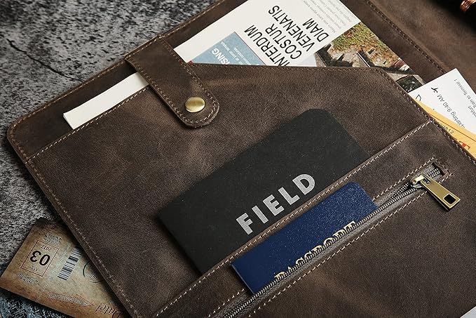 Personalized Leather Portfolio for Men, Engraved Leather Clipboard Portfolio Binder, Custom Leather Legal Pad Padfolio, Christmas Gift for His/Her (Notepad, Grey-Standard)