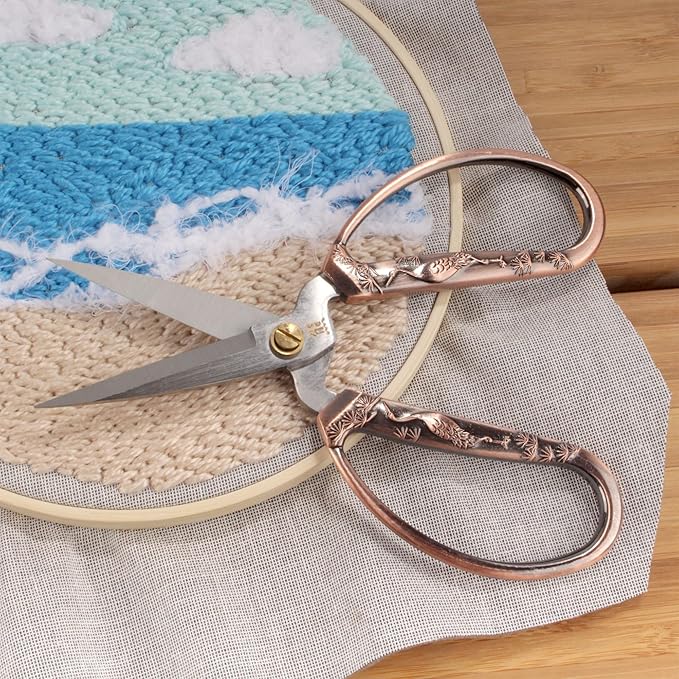 JubileeYarn Classic Chinese Small Embroidery Craft Scissors - Bronze, Copper, Silver - 3 Scissors Each