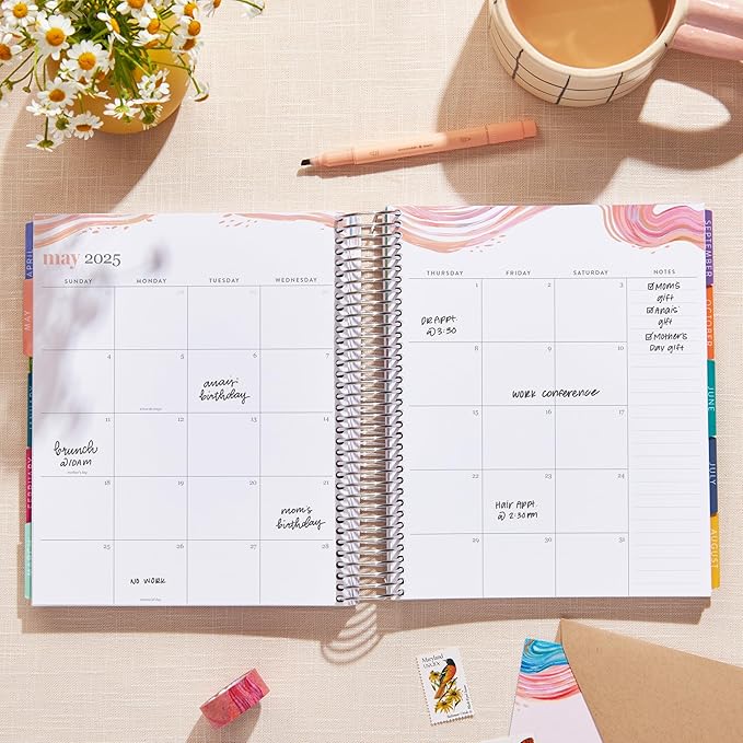 Erin Condren 12-Month Spiral Life Planner (Jan 2025 - Dec 2025) | 7x9 Weekly Planner with Monthly Calendars | Evolve Covers, Evolve Interior, Vertical Layout, Platinum Coil