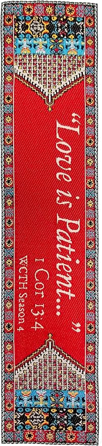 Love is Patient, Bulk Pack of 6 Woven Fabric Christian Bookmarks, Silky Soft 1 Corinthians 13:4 Flexible Bookmarker for Novels Books and Bibles, Religious Memory Verse Gift
