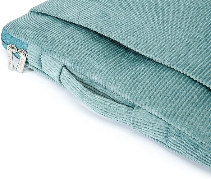 Kinmac Corduroy 360° Protective Water Resistant Laptop Case Bag Sleeve for HP Lenovo Dell ASUS Acer 14 inch Laptop,MacBook Pro 14 inch and Most 14 inch Laptop (Green)