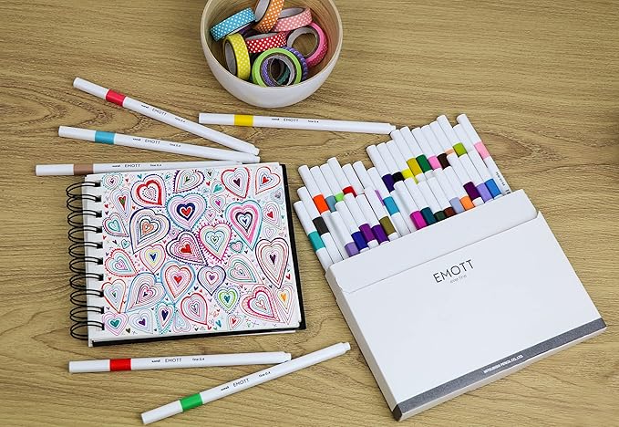 Emott Fineliner Pen Set #1, 40-Colors, Assorted