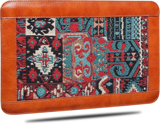 Laptop Sleeve 15.6-16 Inch for MacBook Pro/Max M4 M3 M2 M1,Genuine Leather Laptop Case Compatible MacBook Air 15 M3 M2,Laptop Protective Pouch,Brown