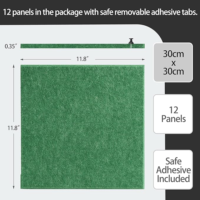 Large Felt Bulletin Board(36" x 24"),Cork Board Alternative,6 Pack Felt Wall Tiles with Safe Removable Adhesive Tabs,Notice Pin Board/Message Board/Vision Board for Office, School & Home