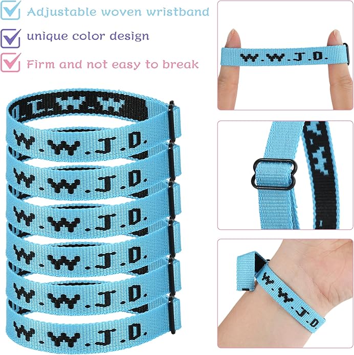 6PCS WWJD Bracelet for Women Men, Christian Gifts Wristbands, WWJD Rubber Bracelets - What Would Jesus Do Silicone Bracelet