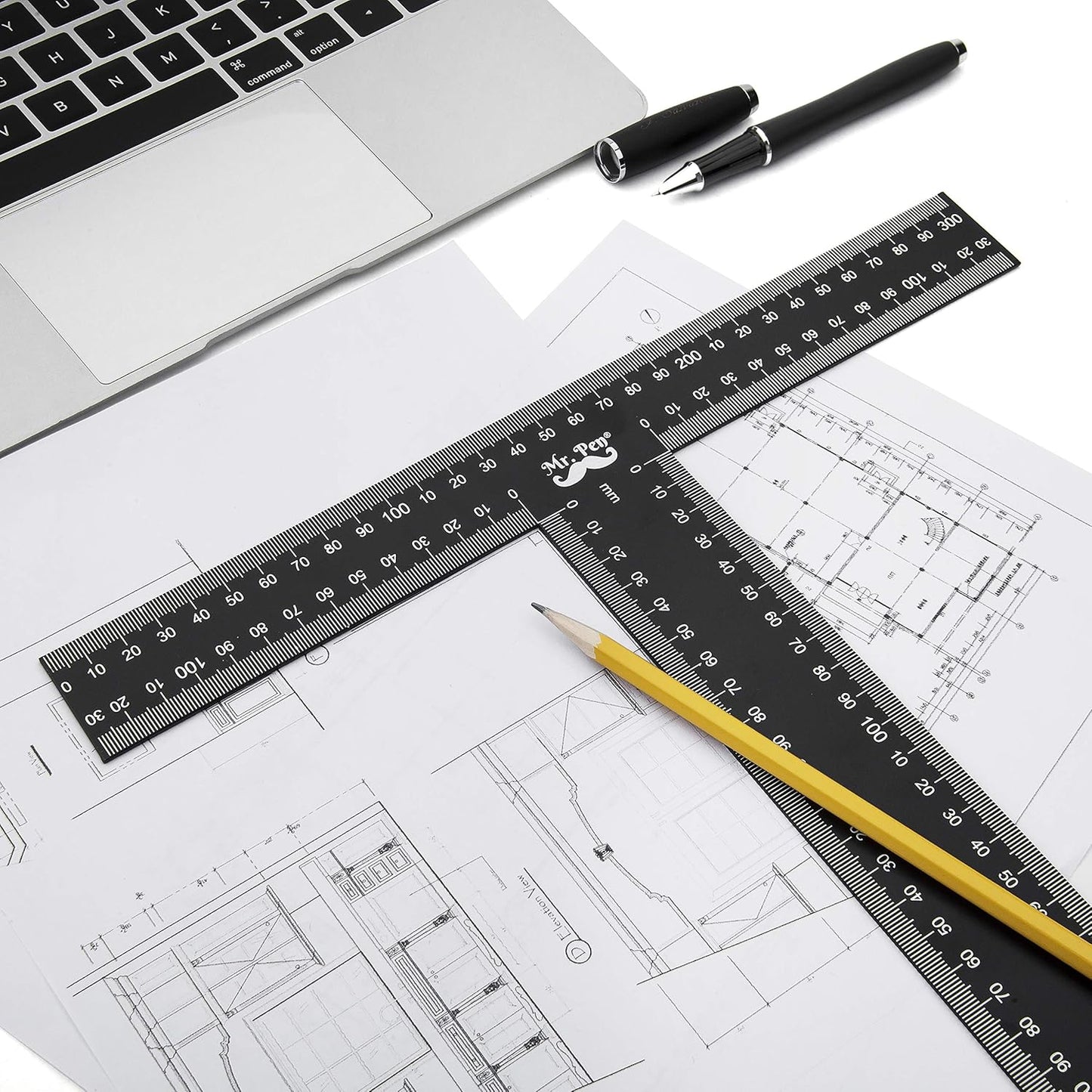 Mr. Pen - T Square, T Ruler, 45 cm, Metal, T Square Ruler, Drafting Tools, Tsquare, Truler, Architectural Triangle