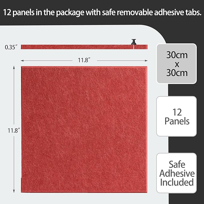 Large Felt Bulletin Board(36" x 24"),Cork Board Alternative,6 Pack Felt Wall Tiles with Safe Removable Adhesive Tabs,Notice Pin Board/Message Board/Vision Board for Office, School & Home