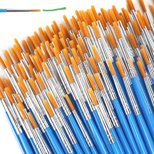 Small Paint Brushes for Crafts, 100 Pcs Art Painting Brushes Round Paint Brushes Set for Acrylic Painting, Mini Paint Brush for Kids Adults Oil Watercolor Rock Painting Body Face Nail Art