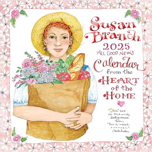 TF PUBLISHING 2025 Susan Branch Wall Calendar - Large Grids for Appointments and Scheduling - Vertical Monthly Wall Calendar 2025 - Home and Office Organization - Premium Matte Paper - 12"x12”