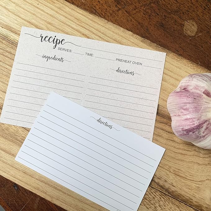 321Done Small Rustic Recipe Cards (Set of 50) 3" x 5" Minimalist Kraft Tan - Thick Luxury Double-Sided - Made in USA