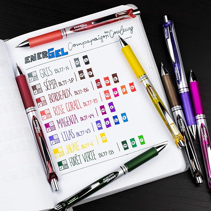 Pentel Refill Ink - For EnerGel Gel Pen, 0.7mm Metal Tip, Medium, Yellow Ink, 12 pack (LR7-G)