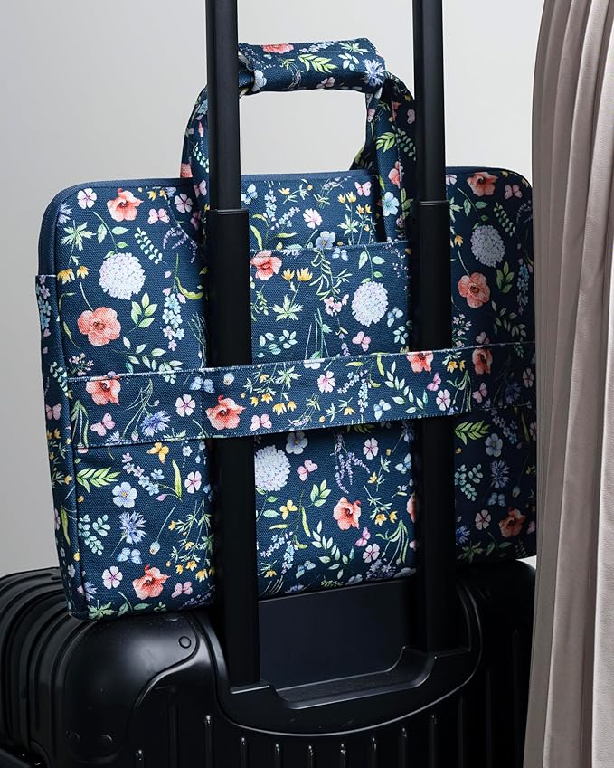 Maison d'Hermine Laptop Bag upto 13.5 inch Stain and water repellent Cotton canvas - Just Florals