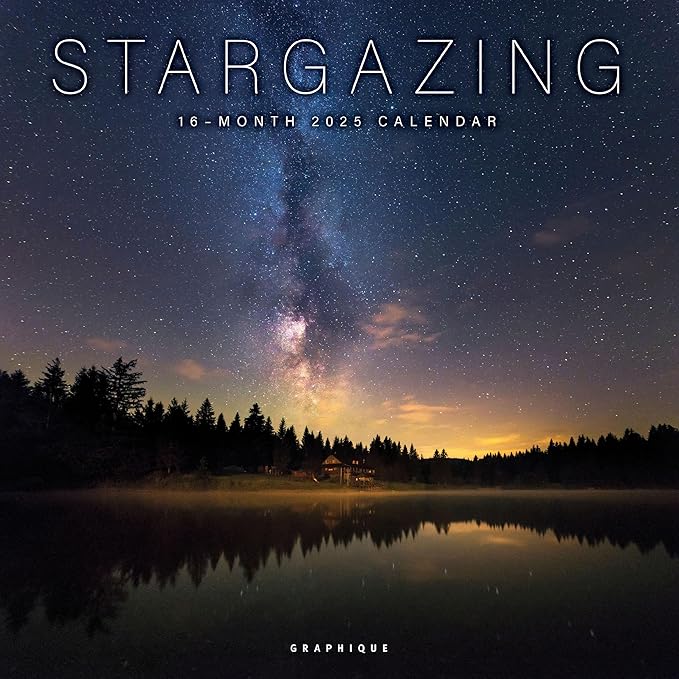 Graphique 2025 Stargazing Wall Calendar | 12” x 12” | Thick Paper | Home & Office Organizer | Large Monthly Grid | 3 Languages & Marked Holidays | 4 Month Preview Page for 2026