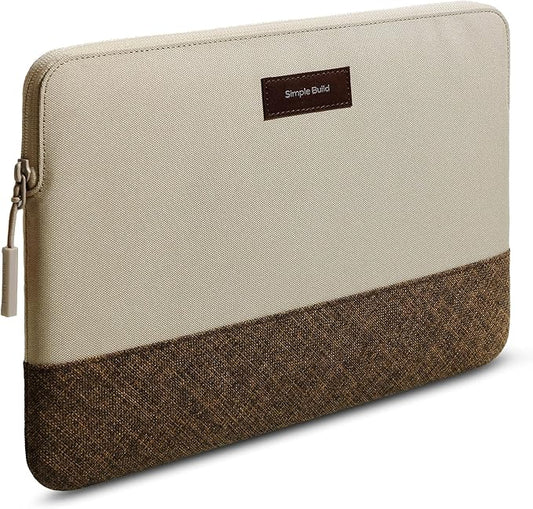 Slim Laptop Sleeve with a Back Zipper Pocket Designed for M1/M2/M3 MacBook Pro/Air (Latte, for 14.2-inch MacBook Pro (M1/M2/M3))