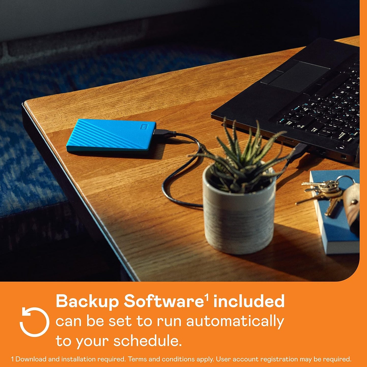 WD 6TB My Passport, Portable External Hard Drive, Blue, Backup Software with Defense Against ransomware, and Password Protection, USB 3.1/USB 3.0 Compatible - WDBR9S0060BBL-WESN