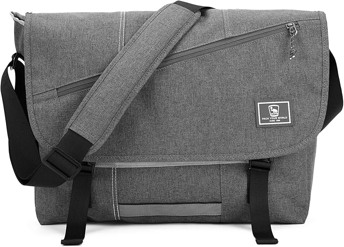 OIWAS 15.6 Inch Messenger Bag for Men/Women Crossbody Travel Satchel Bags Laptop Shoulder Bag Large Briefcase Computer Work College Grey