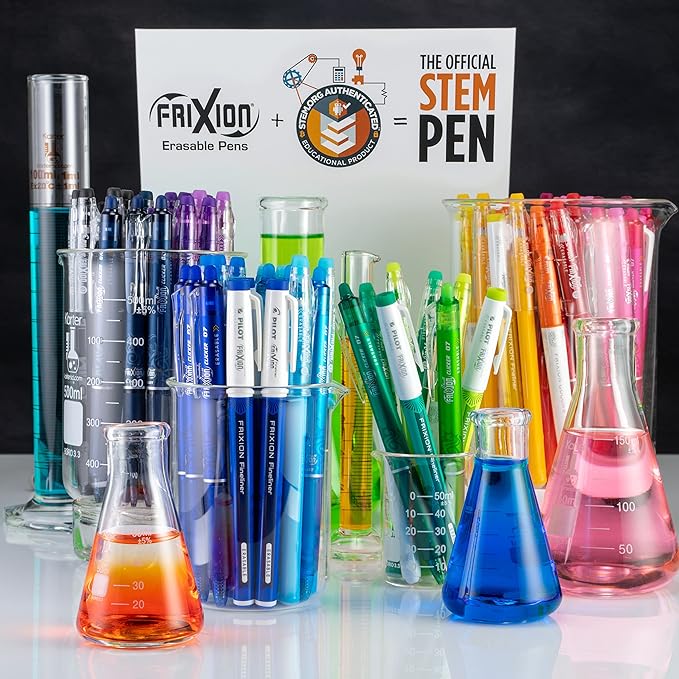 Pilot, FriXion Clicker Erasable Gel Pens, Fine Point 0.7 mm, Pack of 10, Assorted Colors