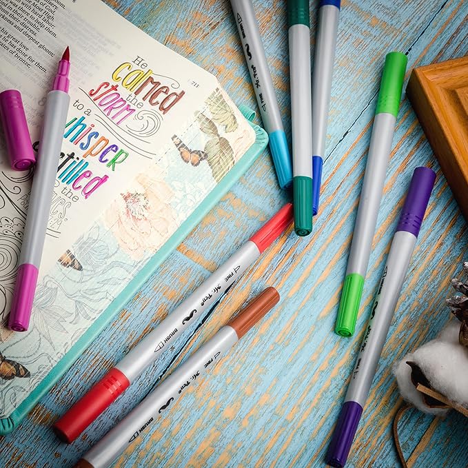 Mr. Pen- Dual Tip Brush Pens, 12 Colors, Art Markers for Kids Adults Coloring