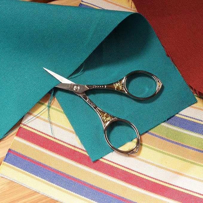 JubileeYarn Sun Motif Embroidery Craft Scissors - Black - 3 Scissors