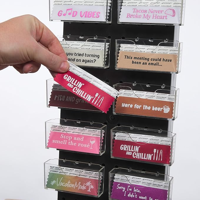 Icebreaker Corporate Badge Ribbons with Adhesive, 3-1/2 x 1-5/8” 100pk (10 Titles, 10 per Title), Satin Ribbon