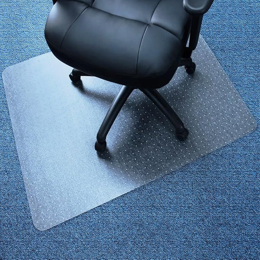 Marvelux Office Chair Mat for Low Pile Carpets 45" x 53” Clear Vinyl Protector Mat for Under Desks, Rectangular PVC Carpeted Floor Mat for Gaming Chairs and Computer Desks