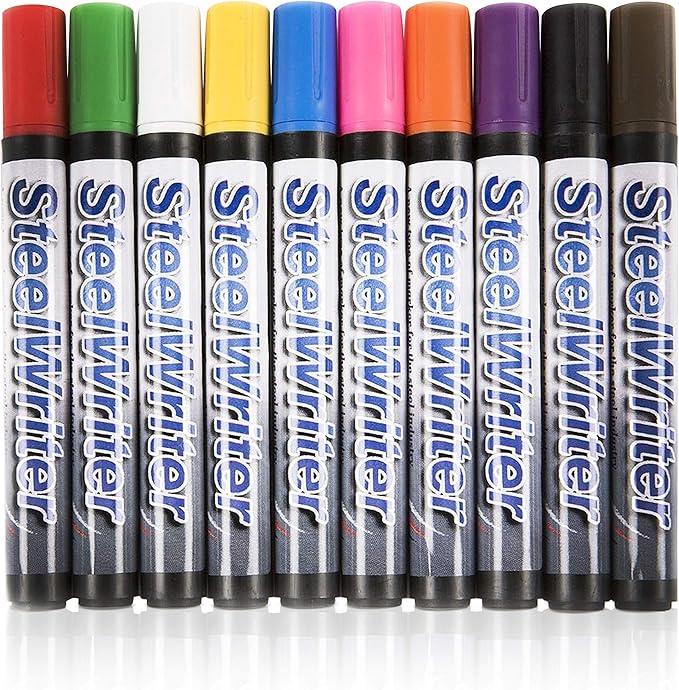 Metal Marking Paint Pen - Industrial Marker For Writing & Drawing on Steel and Metals - Washable Removable Paint Markers For Metal, Wet Erase Metal Paint, Green Paint Pen for Construction and Welders