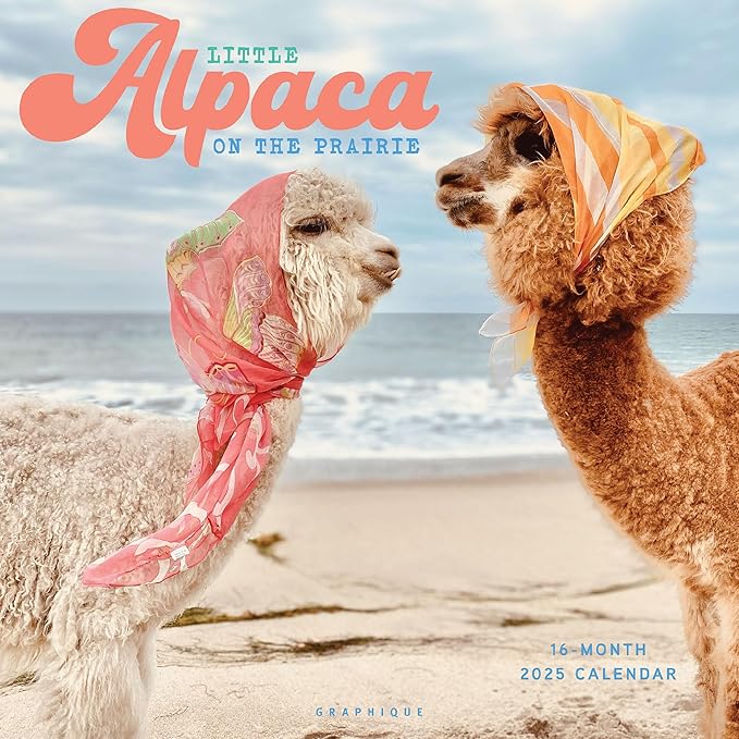 Graphique 2025 Little Alpaca on the Prairie Wall Calendar | 12” x 12” | Thick Paper | Home & Office Organizer | Large Monthly Grid | 3 Languages & Marked Holidays | 4 Month Preview Page for 2026